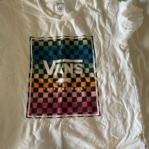 Plaid and white Vans shirt